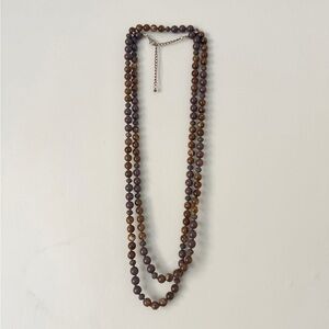 Elegant Brown and Black Beaded Necklace